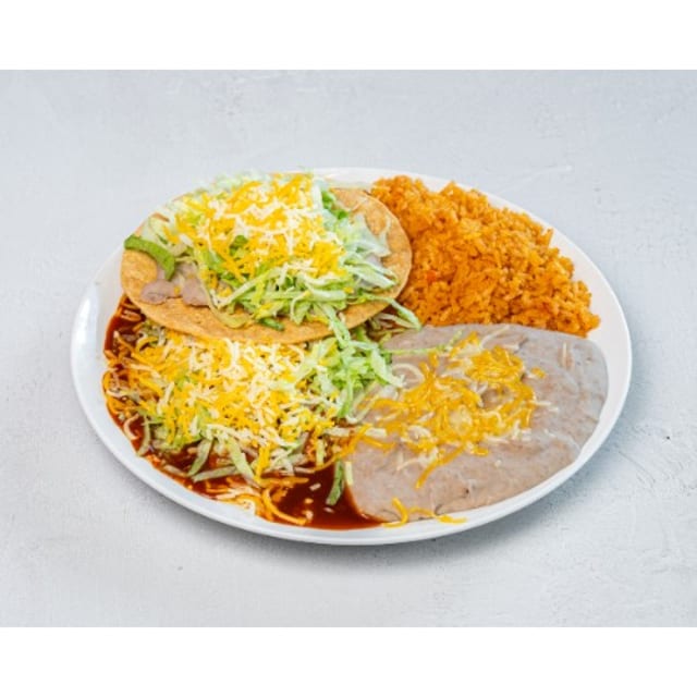 Combo 4 - Bean Tostada & Enchilada Plate.