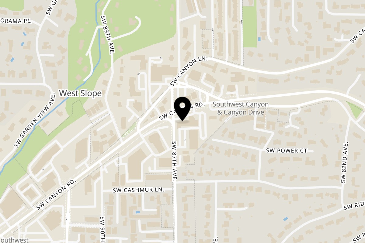 Map showing the location of Muchas Gracias Mexican Food Food Truck - Canyon Rd on 8680 SW Canyon Rd in Portland