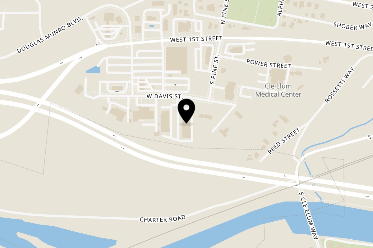 Map showing the location of Muchas Gracias Mexican Food Cle Elum W Davis St on 801 West Davis Street in Cle Elum